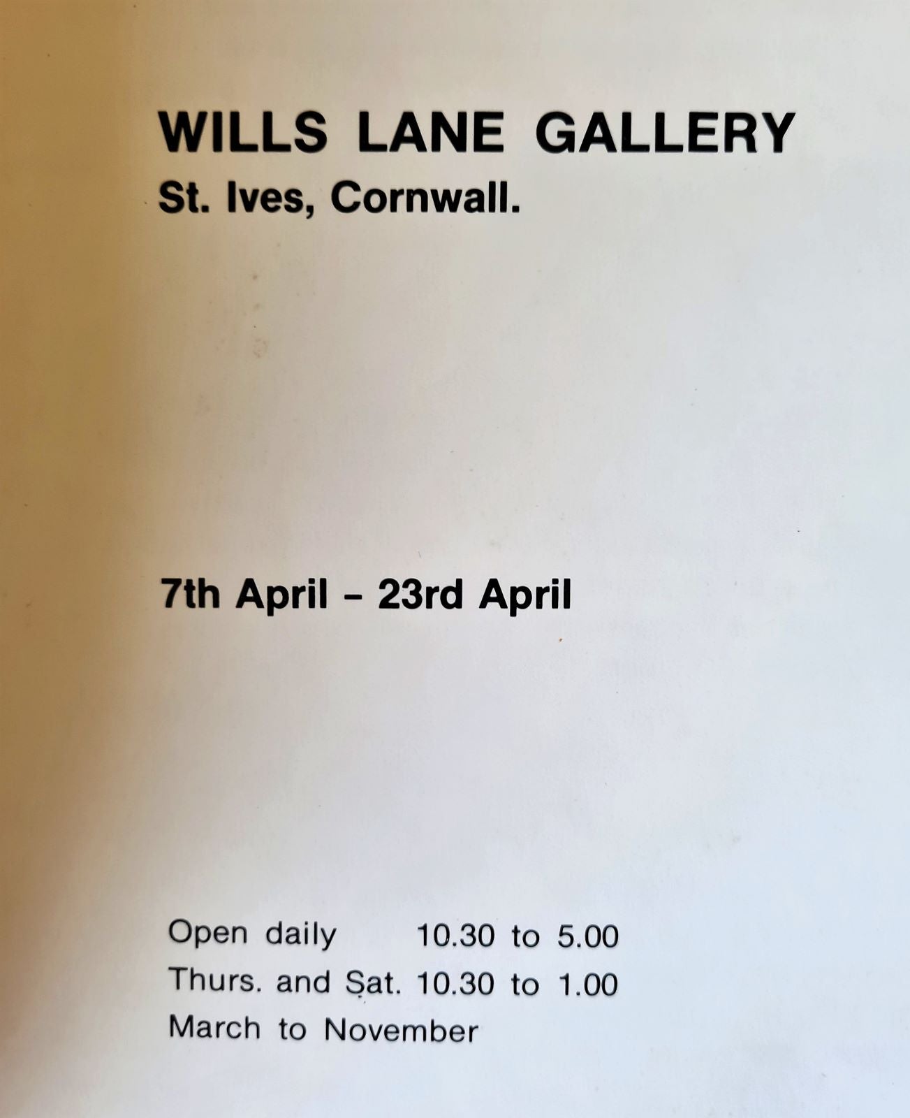 Bryan Pearce Rare Wills Lane catalogue 1977