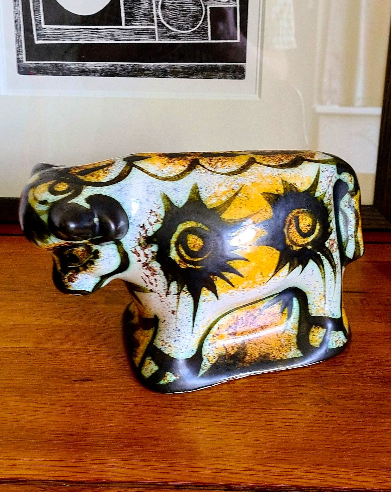 Celtic Pottery Mousehole Folk Pattern Bull