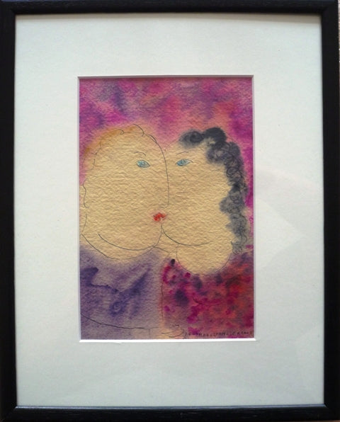 Dora Holzhandler The Kiss watercolour painting