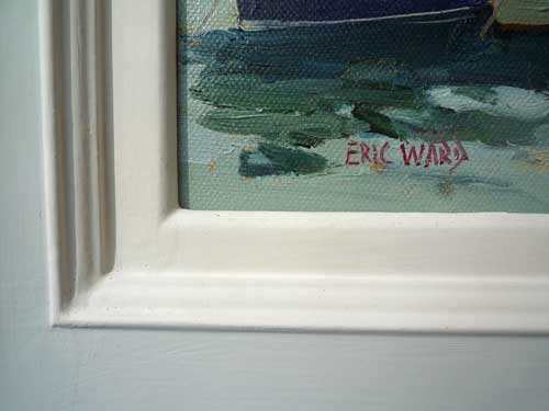 Eric Ward Sailing Gig at St Ives Harbour oil on canvas