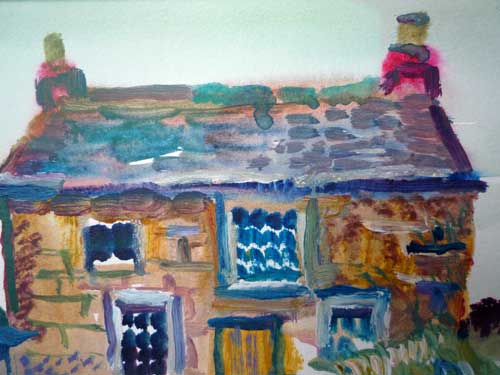 Fred Yates Lonely House Zennor original watercolour