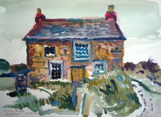 Fred Yates Lonely House Zennor original watercolour