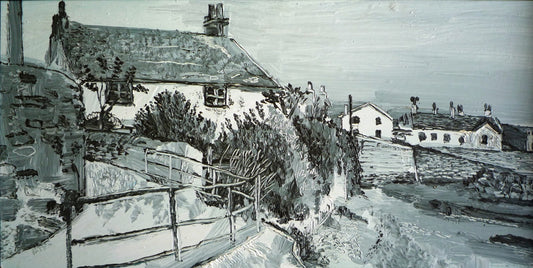 Fred Yates Marazion Sea Front early oil on board