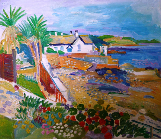 Fred Yates Marazion Castle House oil on canvas