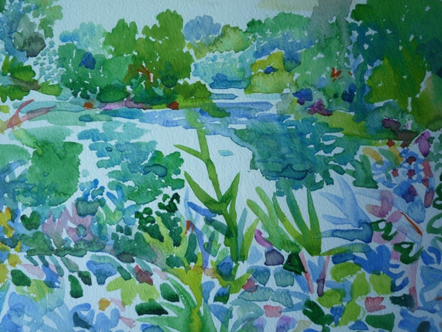 Fred Yates River Landscape original watercolour