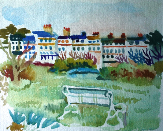 Fred Yates View from Morrab Gardens original watercolour
