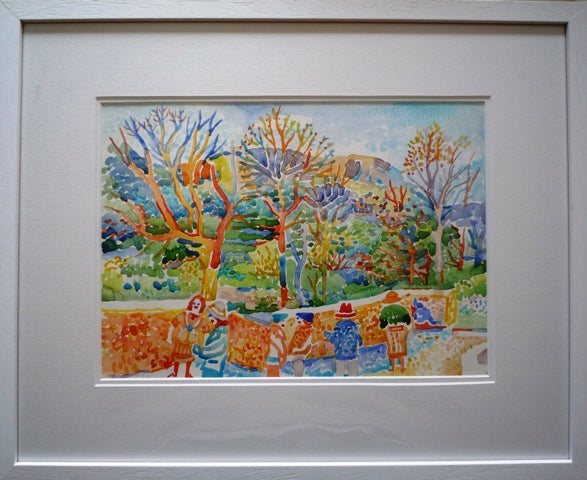 Fred Yates Winter Walk French Landscape watercolour