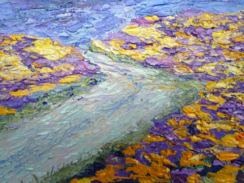 Joan Speight Patchwork Gorse & Heather oil painting
