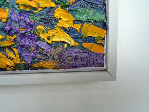 Joan Speight Patchwork Gorse & Heather oil painting