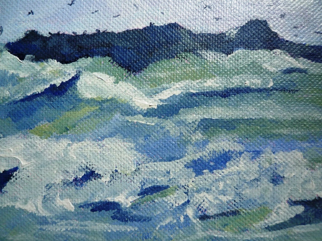 Joan Speight Wild Seas Marazion acrylic on canvas