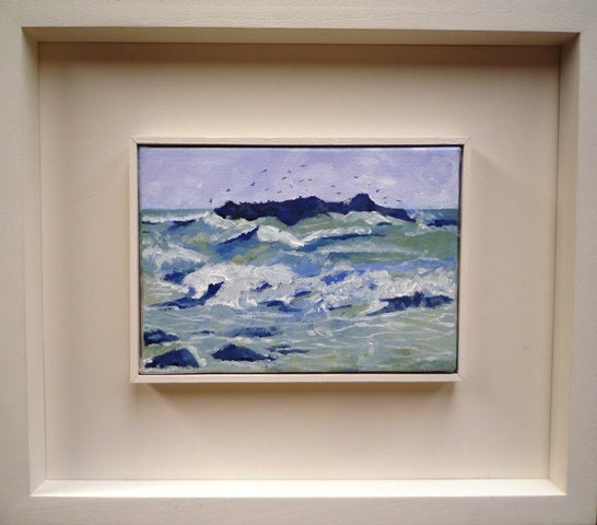 Joan Speight Wild Seas Marazion acrylic on canvas