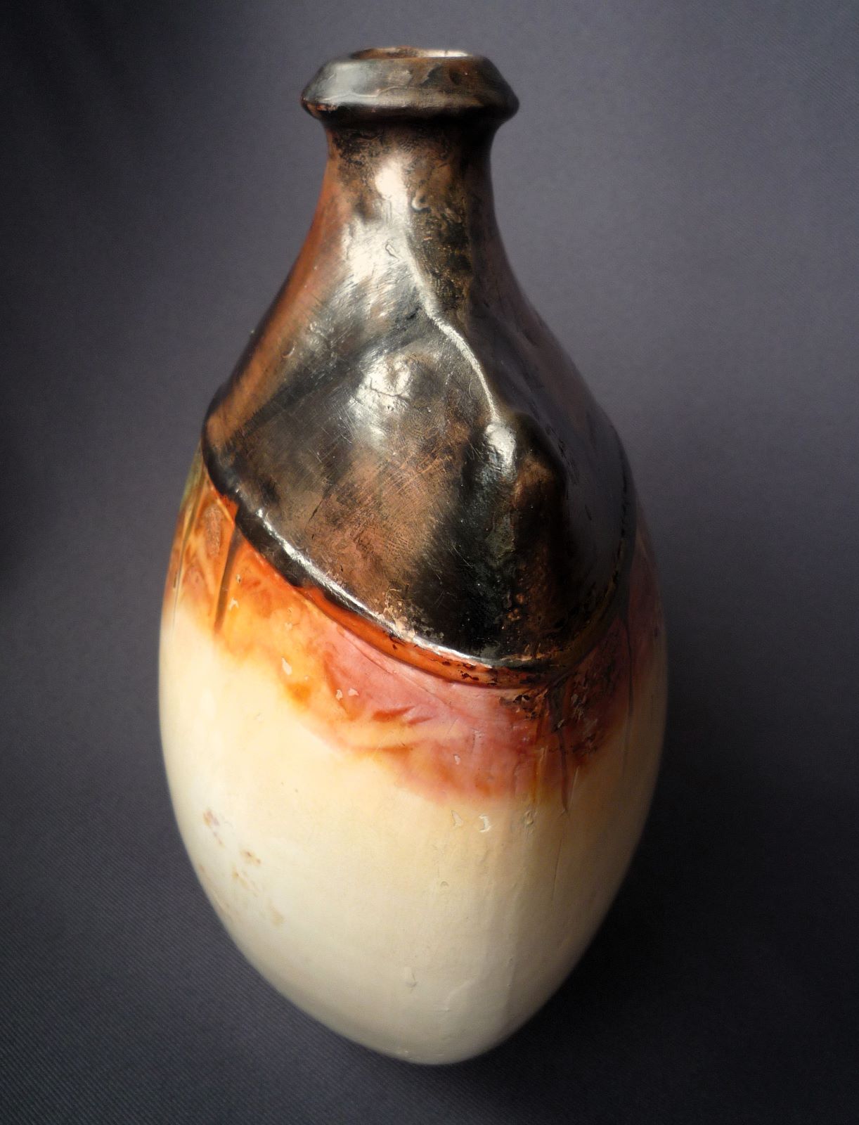 John Bedding Ceramic Flattened Sculptural Vase