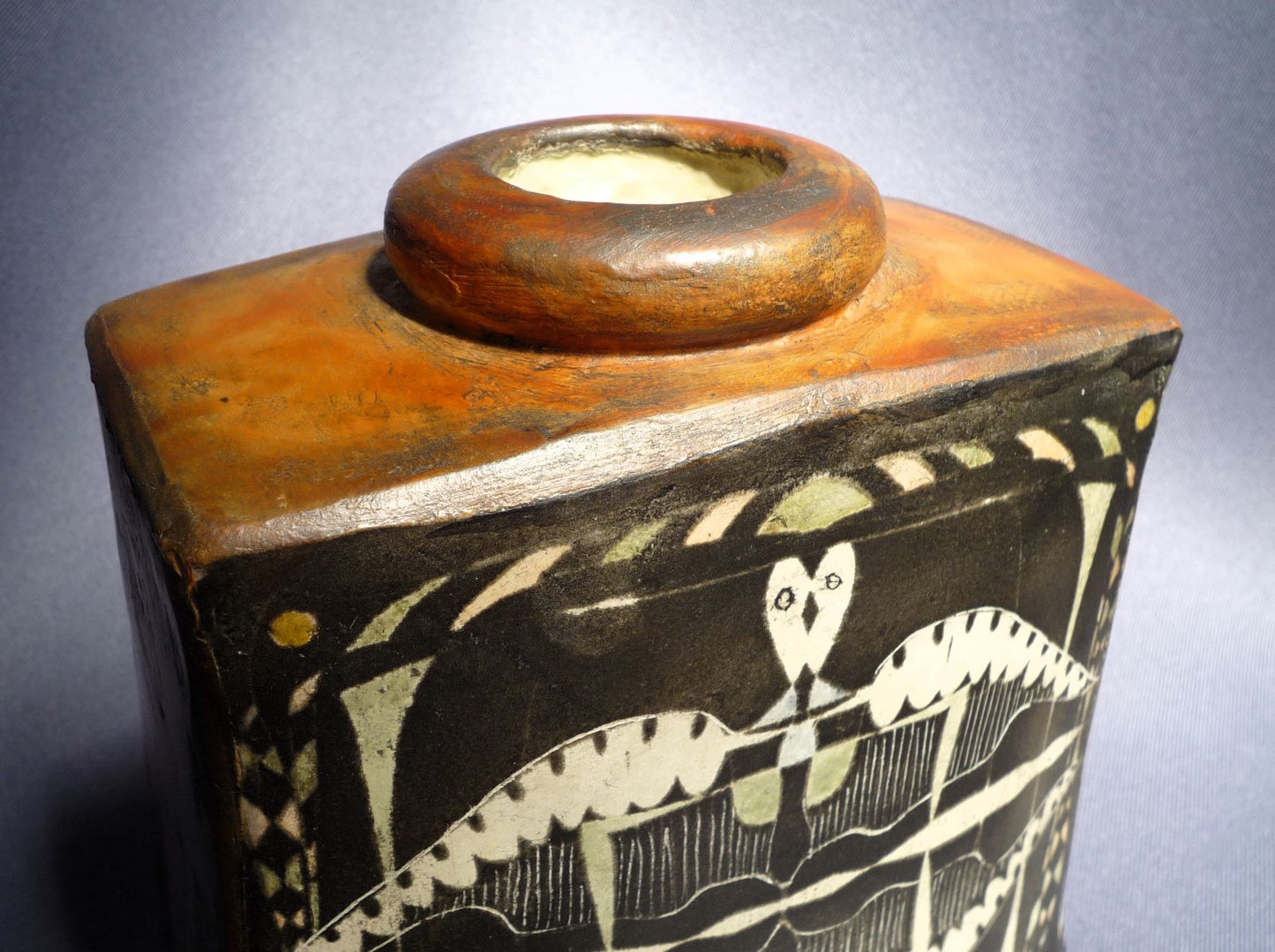 John Bedding Illustrated Ceramic Bottle Vase