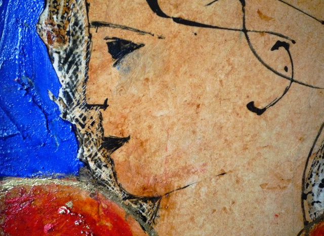 John Emanuel Classical Head oil and gold leaf on panel