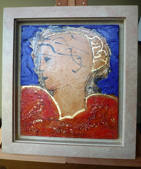 John Emanuel Classical Head oil and gold leaf on panel