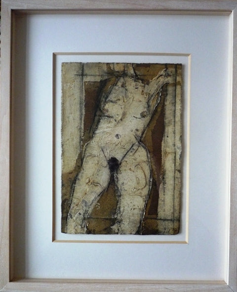 John Emanuel Figure oil and mixed media on paper