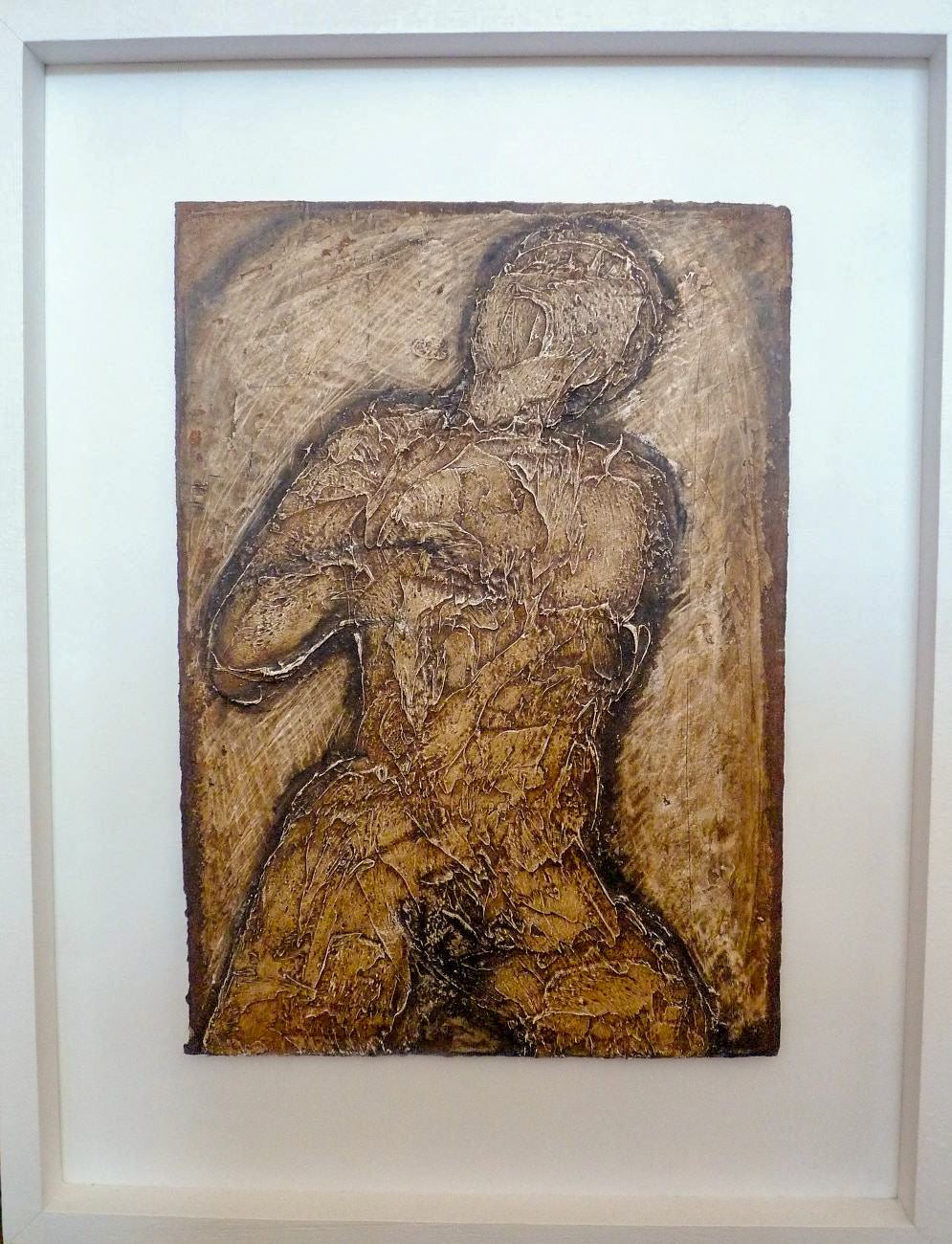 John Emanuel Figure of a Man oil and mixed media painting