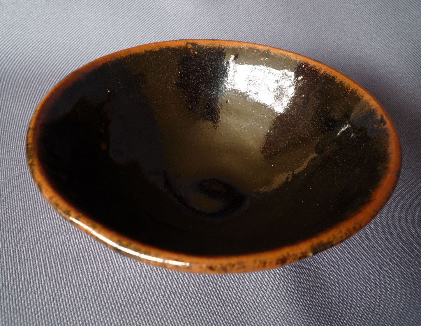 Peter Swanson Small Hand Carved Tenmoku Glaze Bowl