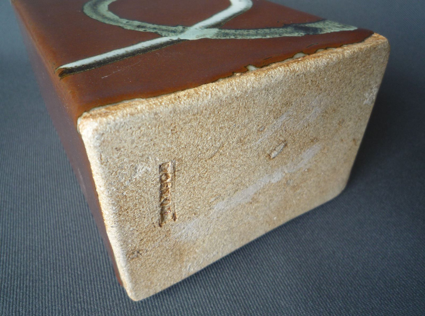 Peter Swanson Small Slabbed Kaki Bottle Vase