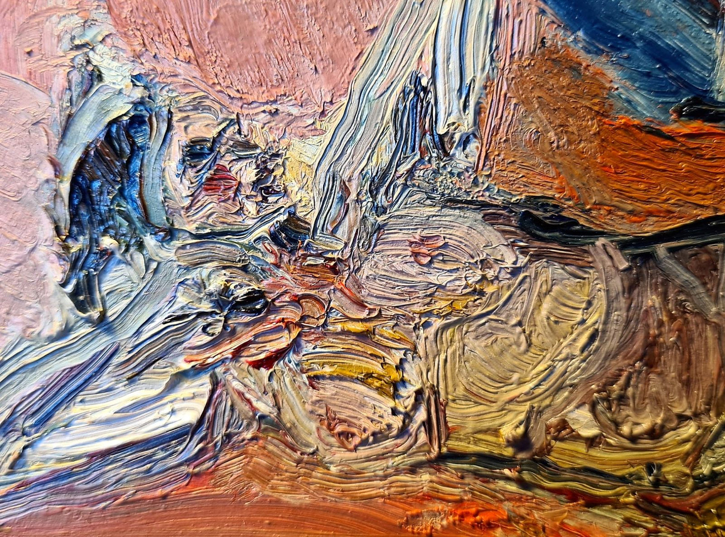 Richard Fitton Portrait Head of Adam oil on board