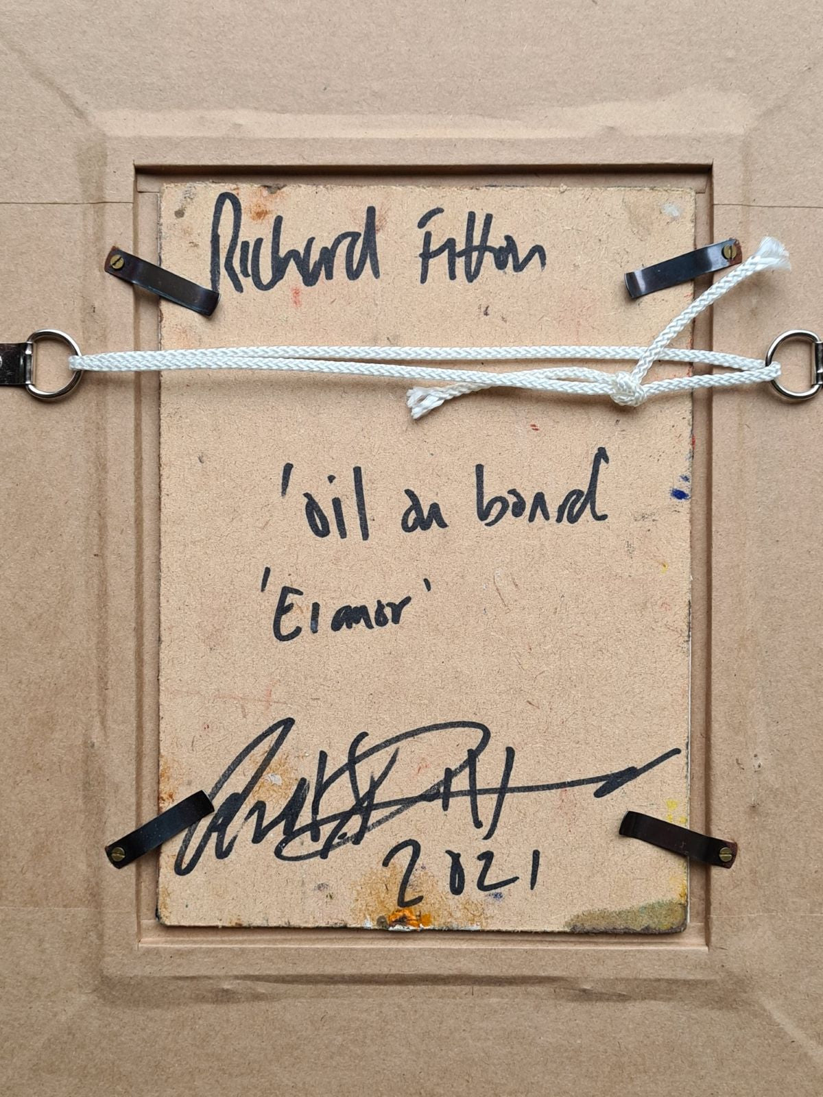 Richard Fitton Portrait of Eleanor oil on board