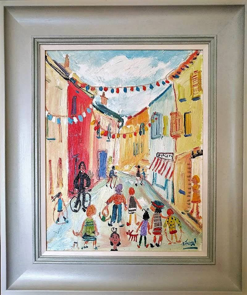 Simeon Stafford St Ives Street Scene oil painting