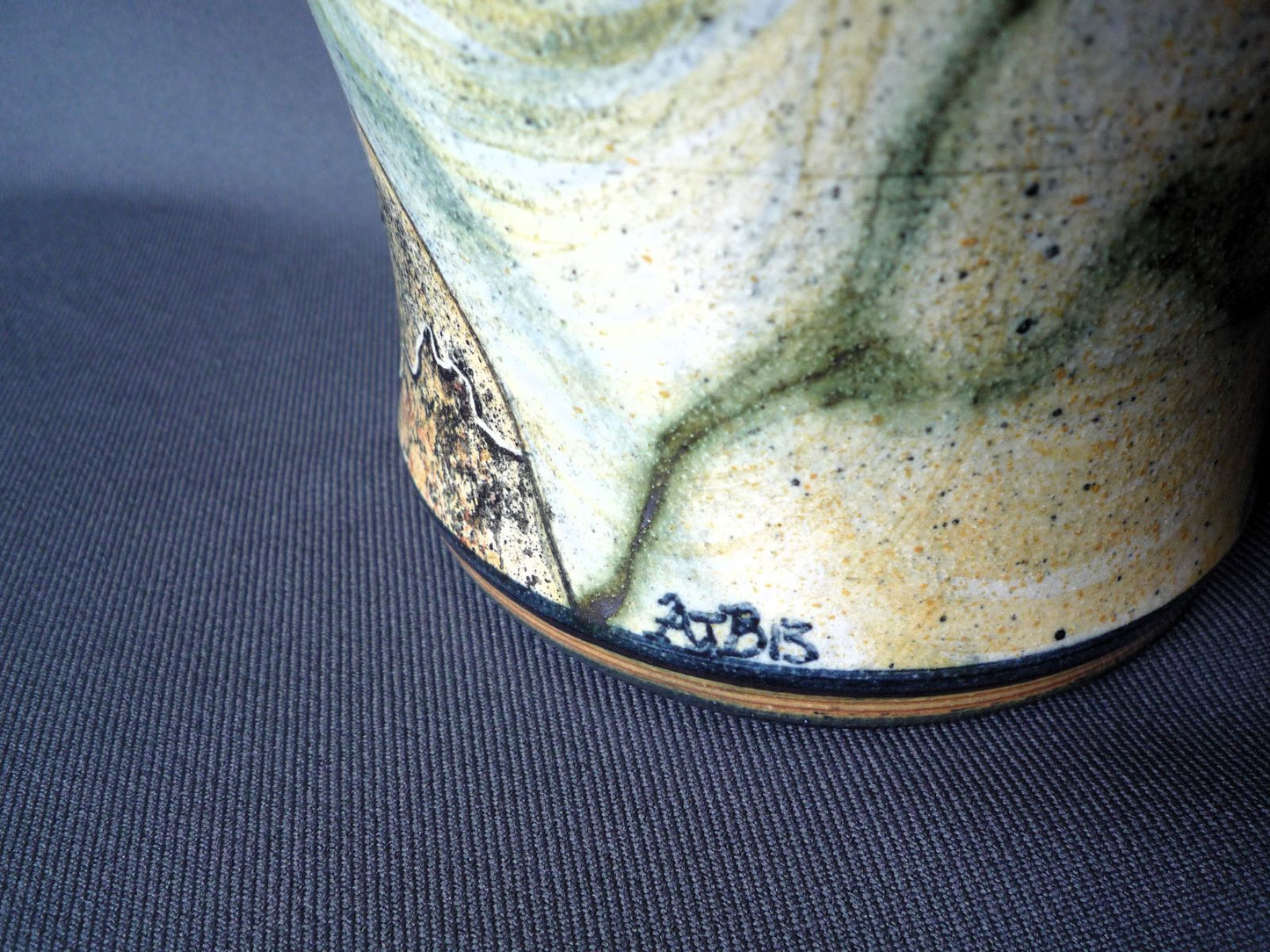 Adrian Brough Studio High Fired Lugged Fish Vase