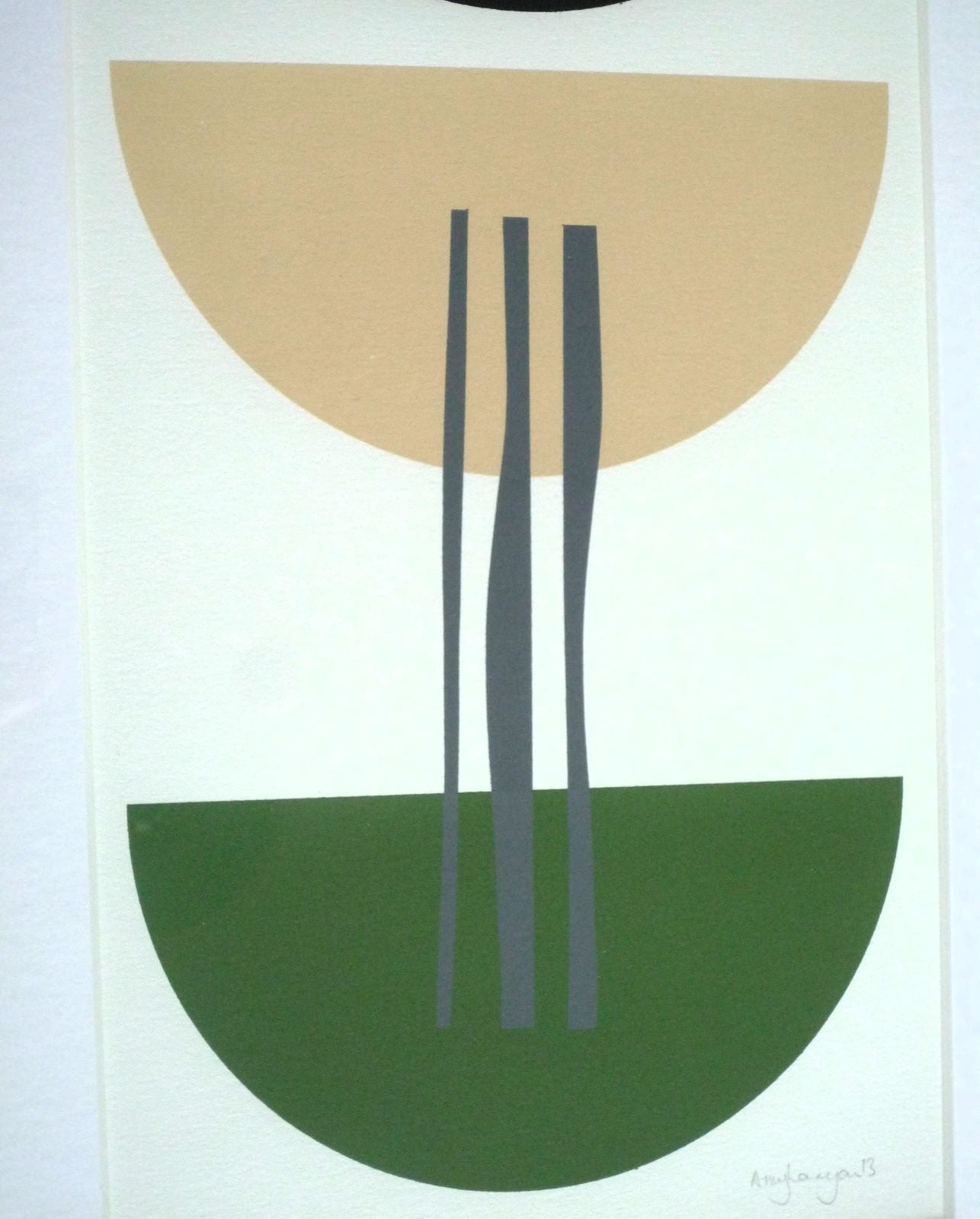 Amy Lanyon Signed Abstract monoprint