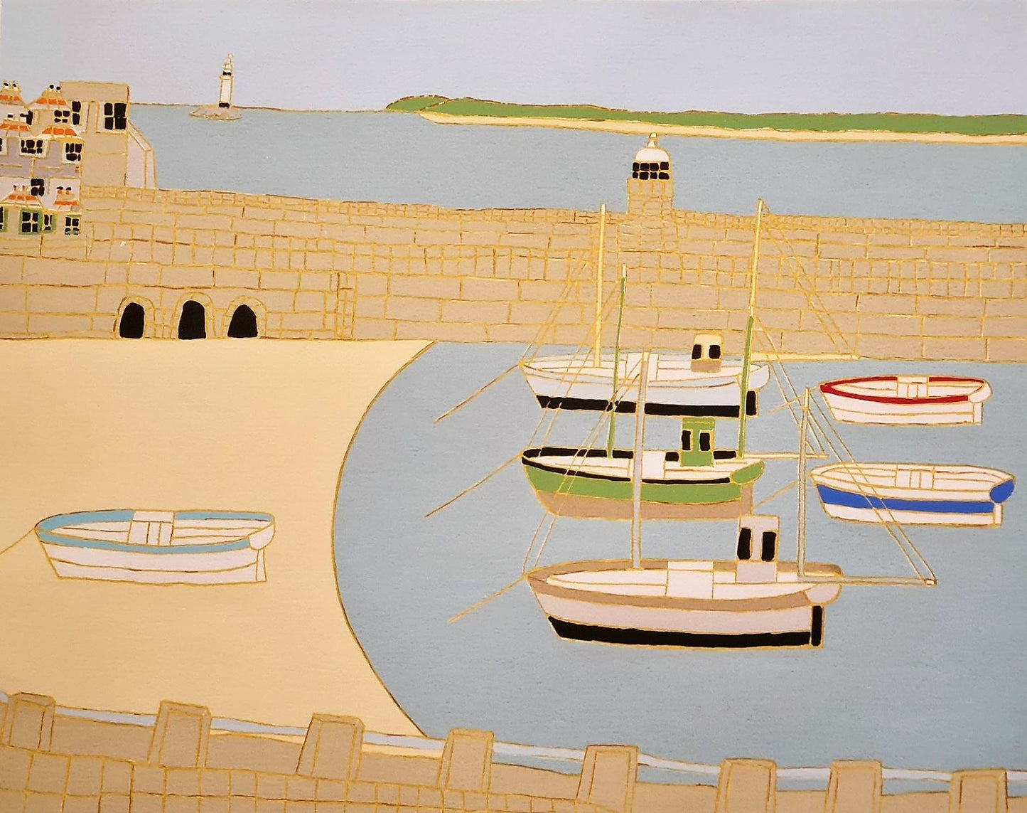Bryan Pearce Boats St Ives Harbour limited edition signed print
