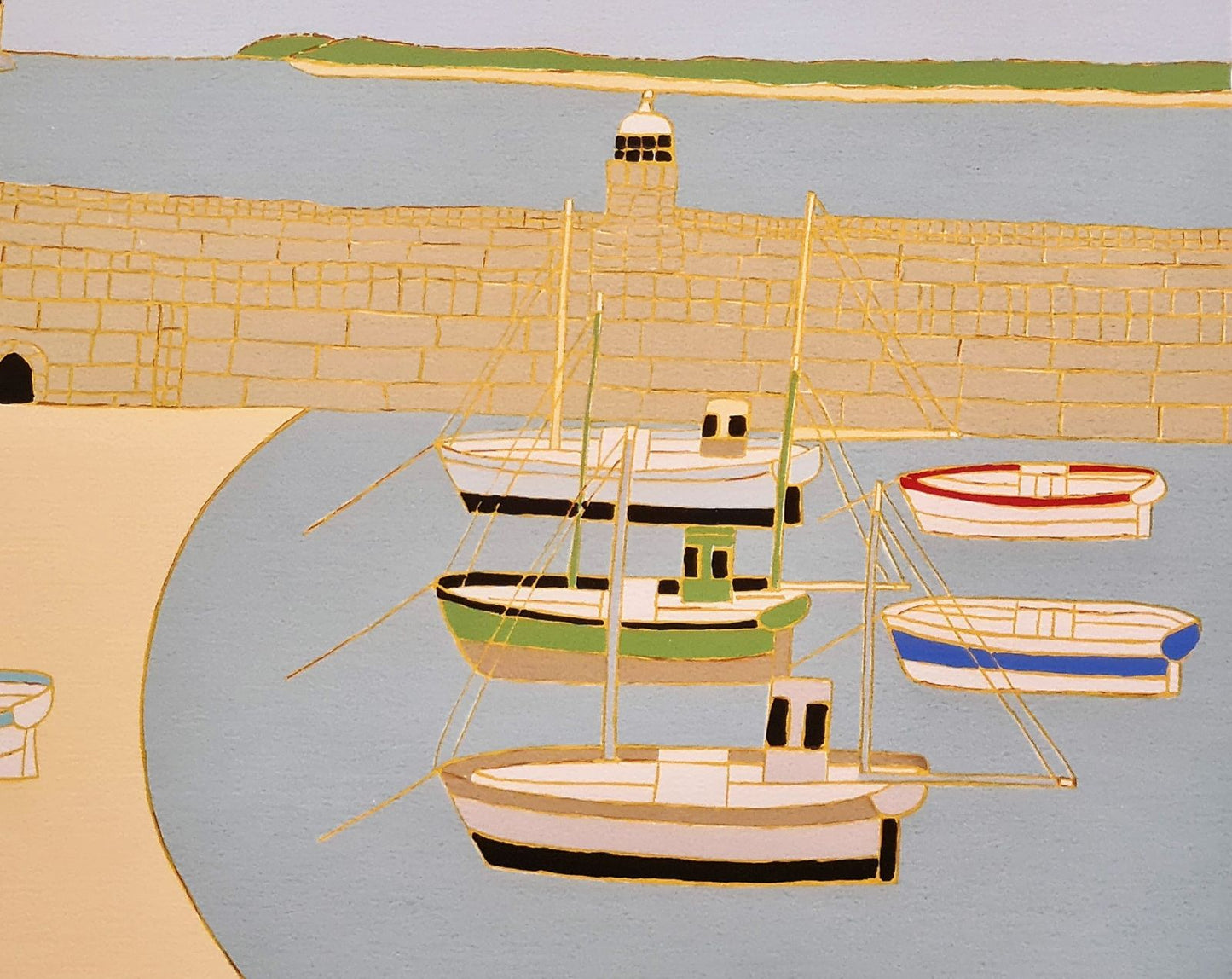 Bryan Pearce Boats St Ives Harbour limited edition signed print