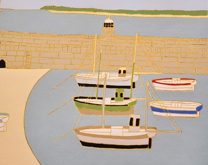 Bryan Pearce Boats St Ives Harbour limited edition signed print