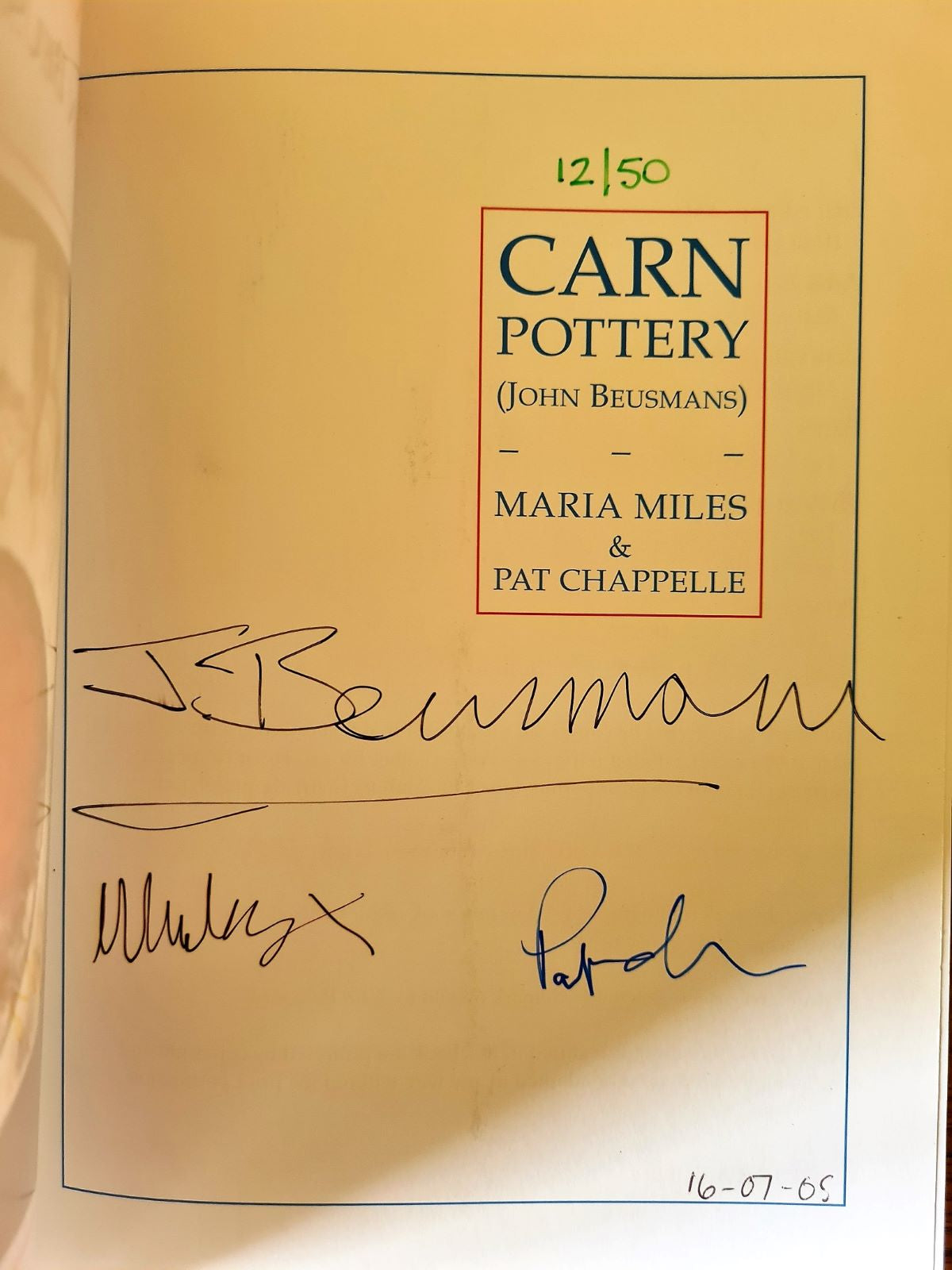 Carn Pottery Limited Edition Triple Signed book