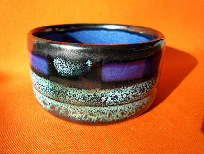 Celtic Pottery Blue Medallion Pattern Bowl