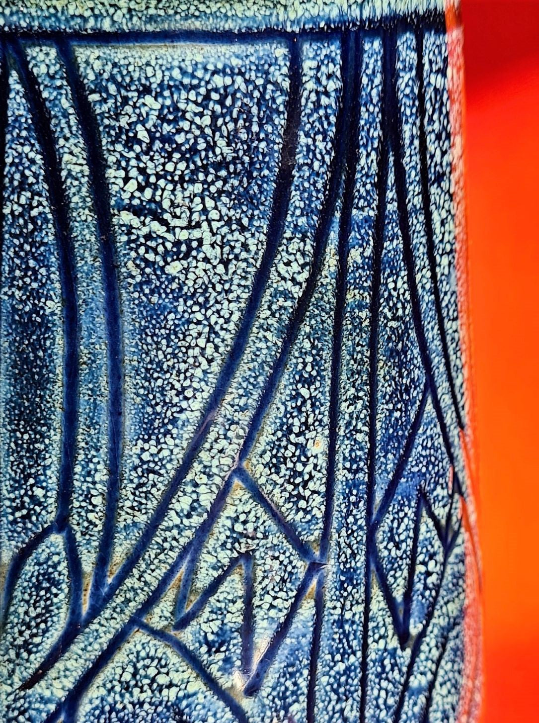 Celtic Pottery Blue Medallion Pattern Vase