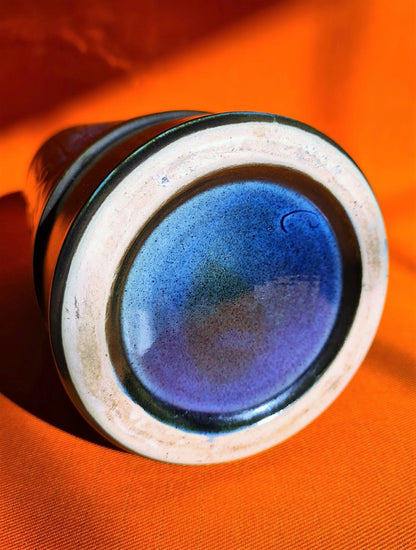 Celtic Pottery Blue Medallion Pattern Vase