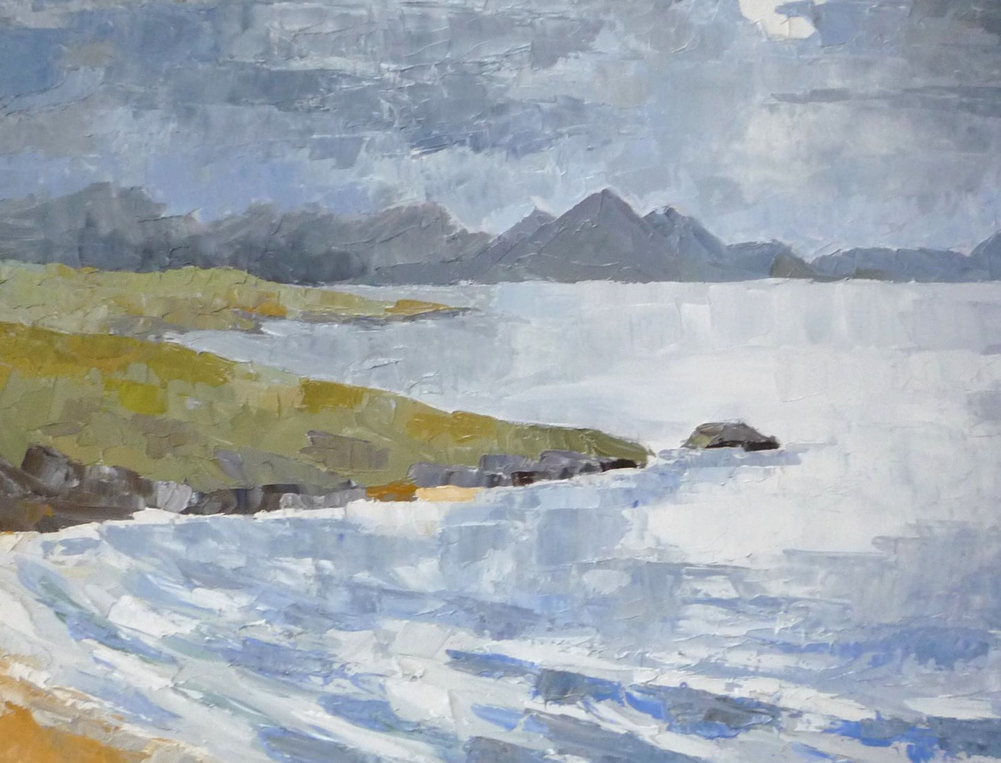 David Barnes Moonlit Seascape oil on canvas