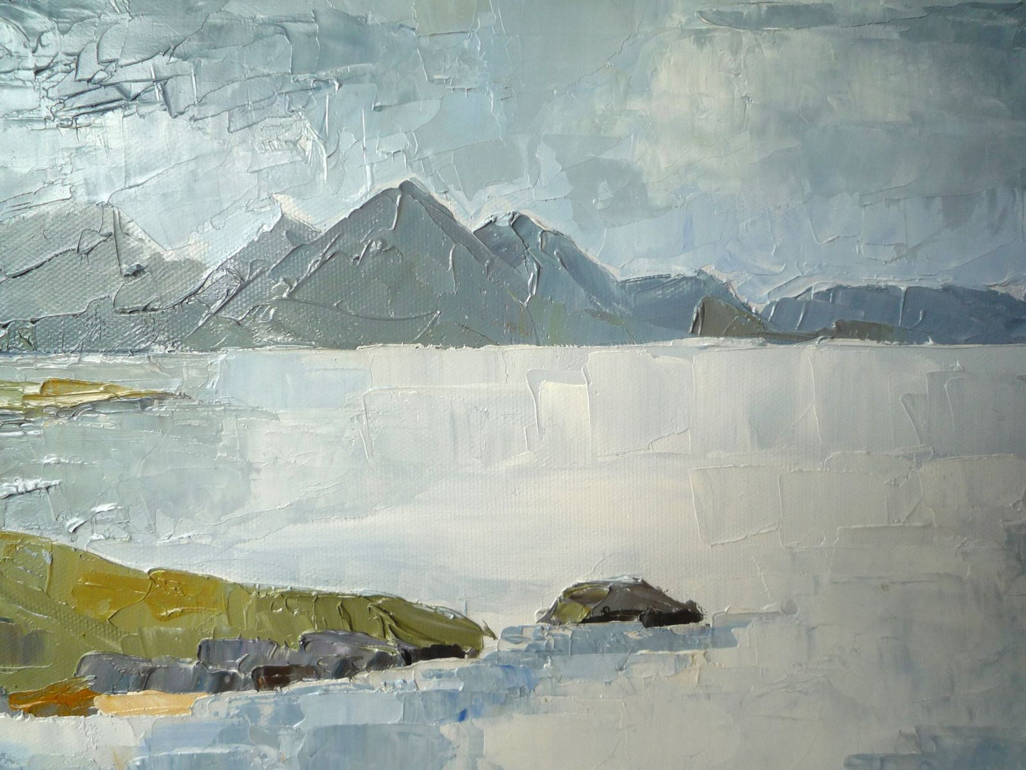 David Barnes Moonlit Seascape oil on canvas