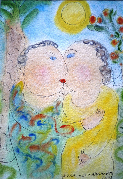 Dora Holzhandler The Couple watercolour painting