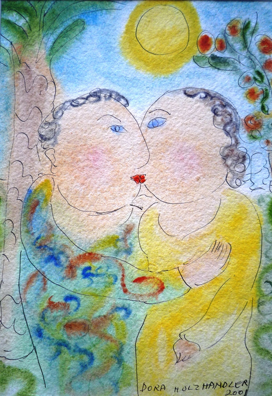 Dora Holzhandler The Couple watercolour painting