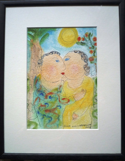 Dora Holzhandler The Couple watercolour painting