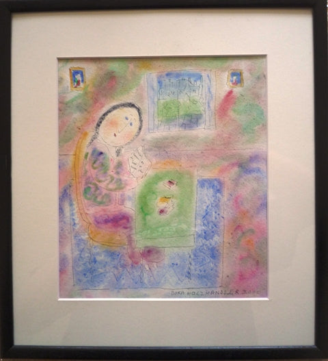 Dora Holzhandler Girl Reading watercolour painting