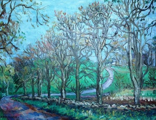 E Hope Henderson Parton Landscape oil on board