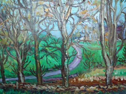 E Hope Henderson Parton Landscape oil on board
