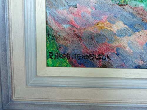E Hope Henderson Parton Landscape oil on board