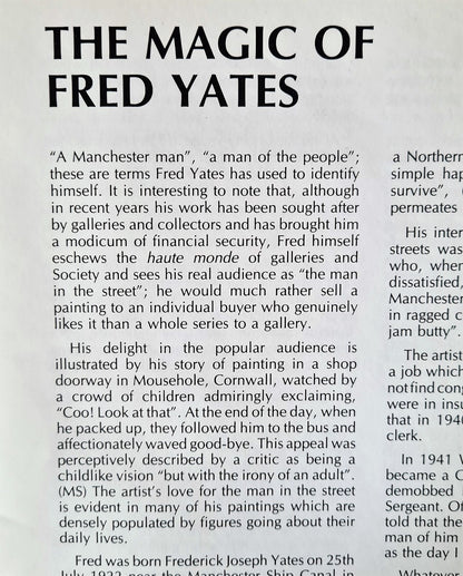 Fred Yates Recent Paintings catalogue 1990
