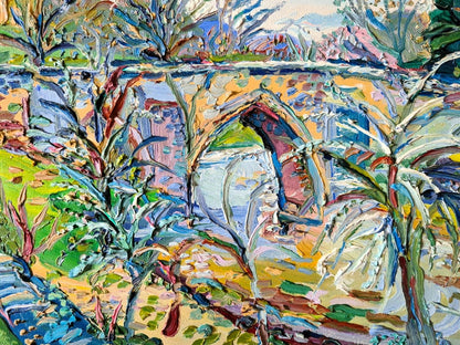 Fred Yates Old Roman Bridge oil on canvas