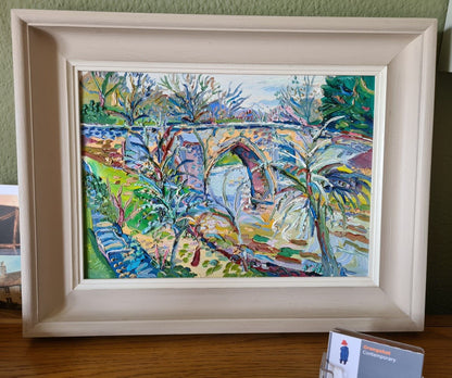 Fred Yates Old Roman Bridge oil on canvas