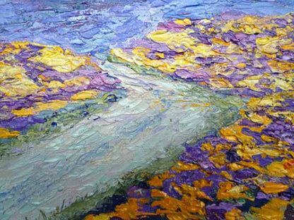 Joan Speight Patchwork Gorse & Heather oil painting