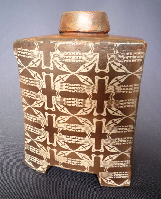 John Bedding St Ives Ceramic Illustrated Design Bottle Pot
