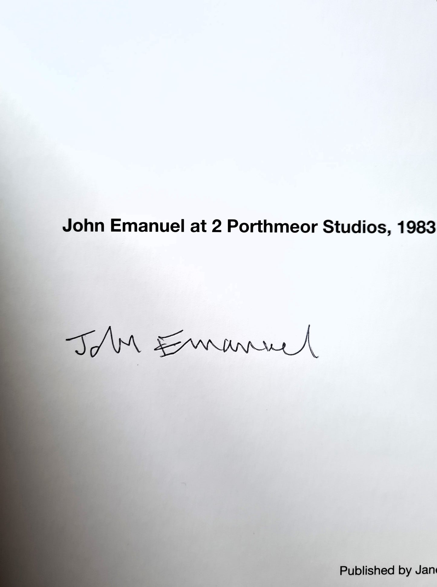 John Emanuel At No 2 Porthmeor Studios signed book